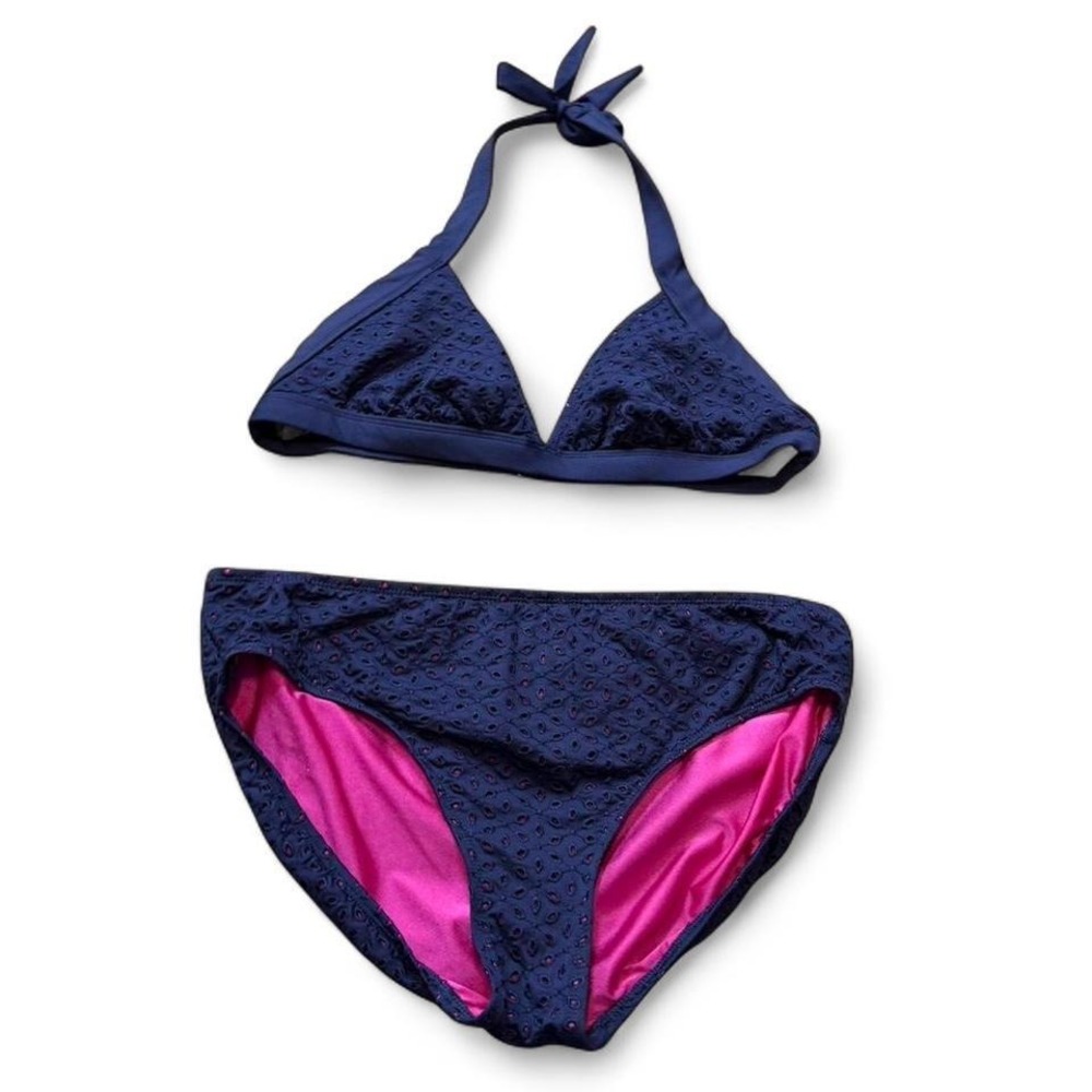 Rare Vintage‎ Y2K Isaac Mizrahi Navy & Pink Bikini, Women's Size XL